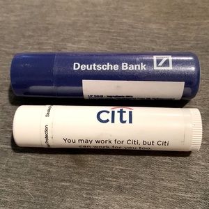 Natural beeswax lip balm pina colada from Citi & deutsche bank lip balm
